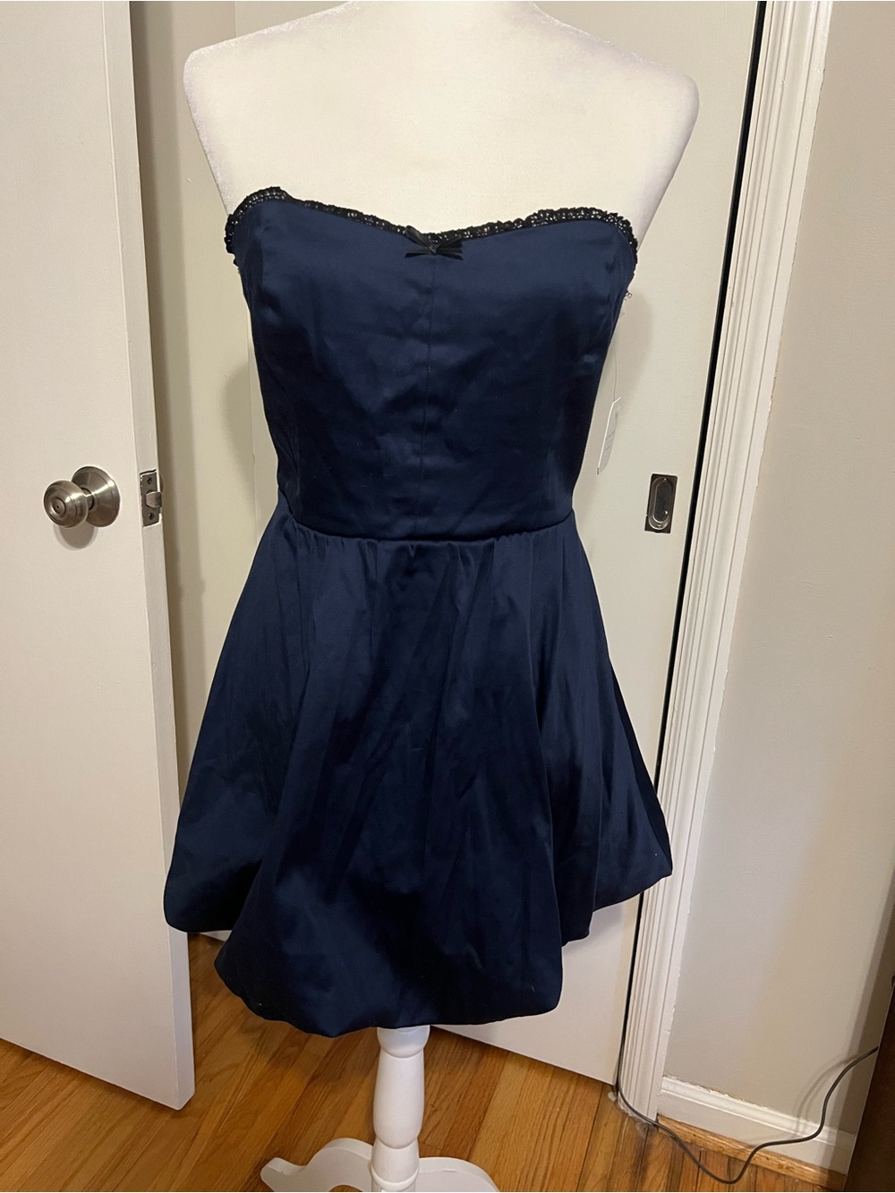 Altar'd State Navy and Black Trim Strapless Girls Party Dress